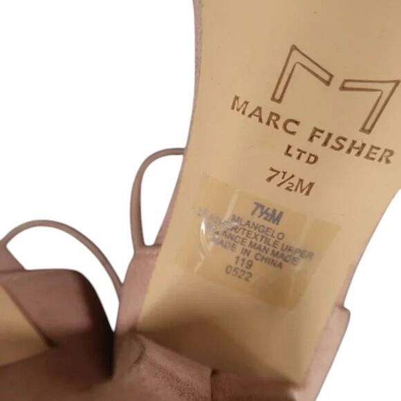 Marc Fisher Shoes Womens 7.5 Sandal Block Heel Ankle Strap Square Toe Leather - Picture 9 of 12